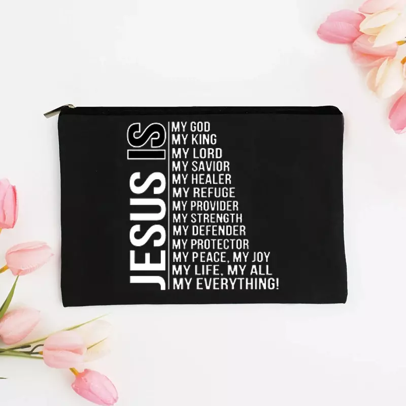 Jesús es mi Dios Rey, todo estampado, organizador de cosméticos, estuche de maquillaje de moda, bolsa organizadora de viaje, regalo para ella
