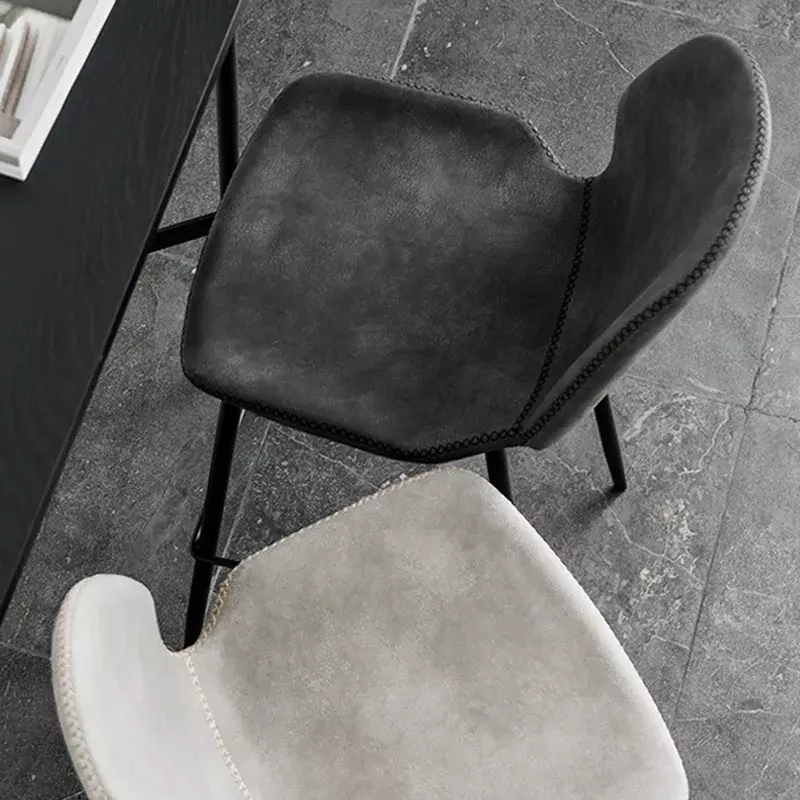 Silla alta de hierro estilo nórdico con respaldo, sillón sencillo de estilo moderno para negocios, bar y cafetería, DD9007-600customization