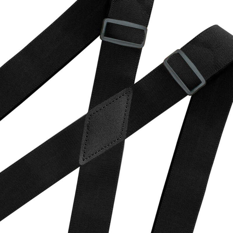Celana Suspender Pria, lebar 3.5cm bentuk X dengan 4 kait gesper pekerjaan berat Suspender dapat disesuaikan celana elastis tali kawat gigi