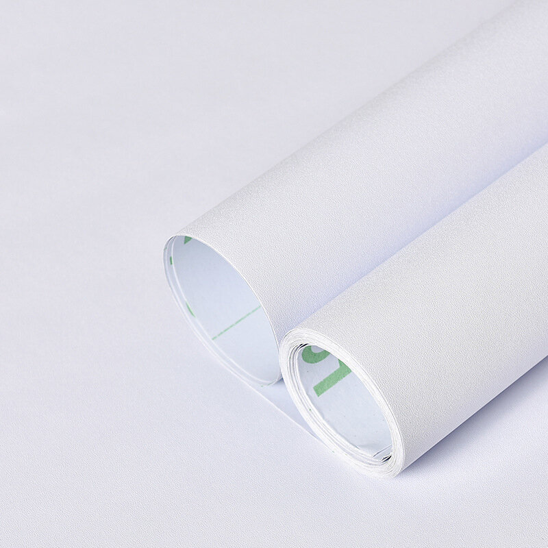 Selbst-adhesive Wallpaper Dekorative Vinyl Matt Weiß Klebstoff Papier für Wohnzimmer Möbel Wand Küche Schränke Dekoration PVC