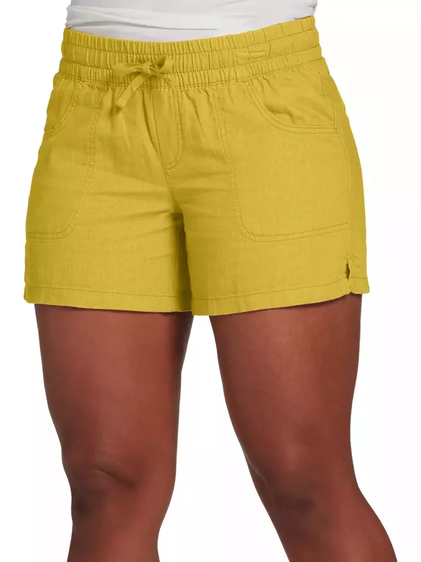 Celana pendek kasual wanita, bawahan pinggang elastis warna polos, kasual musim panas S-5XL 2023