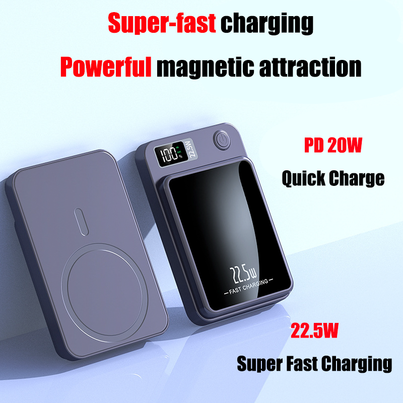 Xiaomi-Mijia Magnético Qi Carregador Sem Fio Power Bank, Mini Powerbank para iPhone, Samsung, Huawei, Carregamento Rápido, 30000mAh, 22.5W