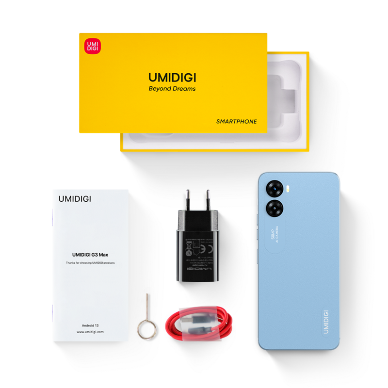هاتف UMIDIGI G3 MAX 2023 ، أندرويد 13 ، Unisoc T606 ، 8GB + 128GB ، كاميرا 50mp ، بطارية 5150mAh ، هاتف بشريحتين 4G
