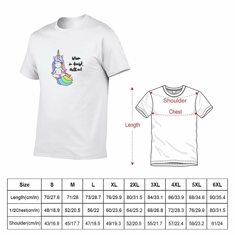 UNICORN MEDITATION CHILL OUT YOGA MINDFULNESS t-shirt oversize camicie grafiche tees ragazzi bianchi magliette per uomo graphic