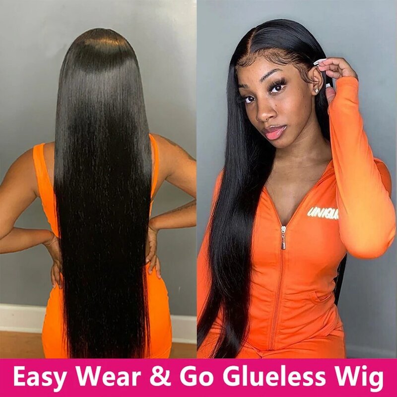 Glueless Lace Front Wig Straight Lace Frontal Human Hair Wigs 13x4 Brazilian Long 32inch Human Hair Closure Wig Pre Plucked 180%