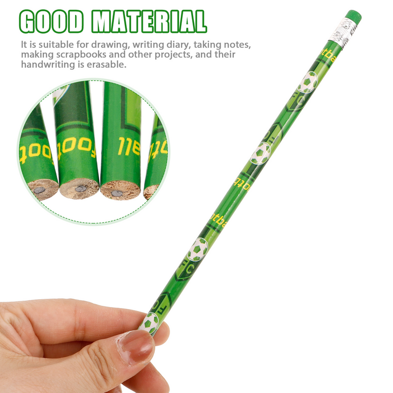 12 Pcs Football Pencil Kids Soccer Sports Themed Writing Pencils for Wooden Child