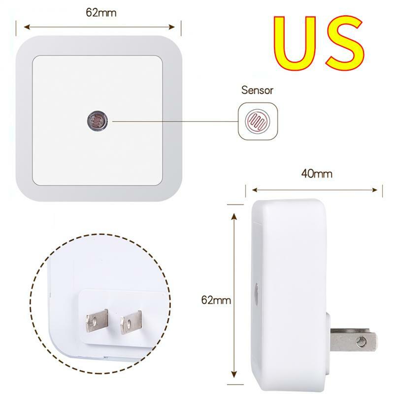 1/3PCS Light Sensor Control Nightlight Led Mini Wall Lights Eu Us Uk Plug Closet Cabinet Bedroom Bulb