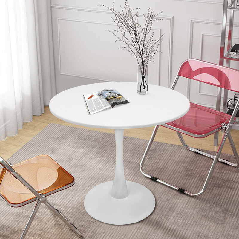 Белый круглый обеденный стол среднего века-современный обеденный стол тюльпан 31,5 дюйма