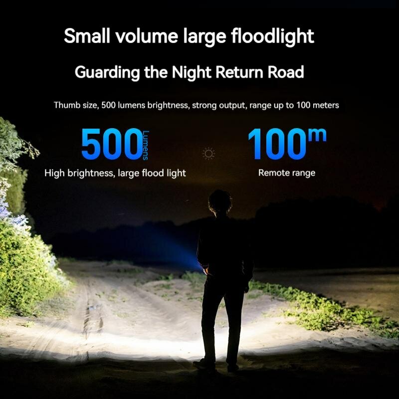 Philips New EDC Đèn pin Led sạc mini EDC Keychain Đèn pin cắm trại đèn cho đi bộ đường dài tự vệ