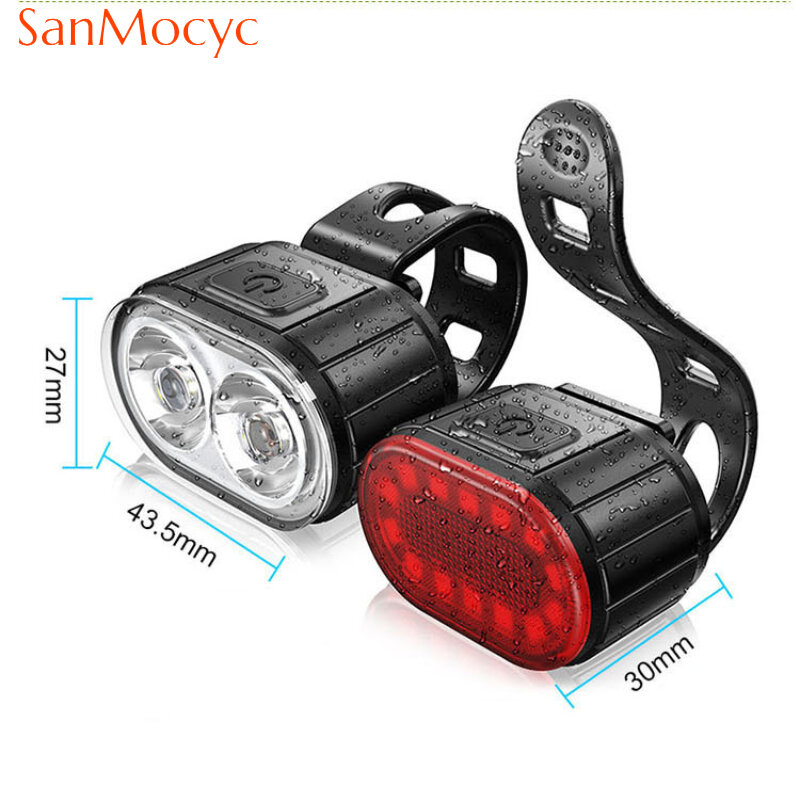 Bicicletta bicicletta anteriore luce posteriore Set bici USB carica faro luce MTB fanale posteriore impermeabile LED lanterna accessori per biciclette