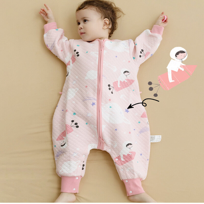 Pijama infantil Onesie, sacos de dormir para bebês, pijamas infantis, primavera e outono