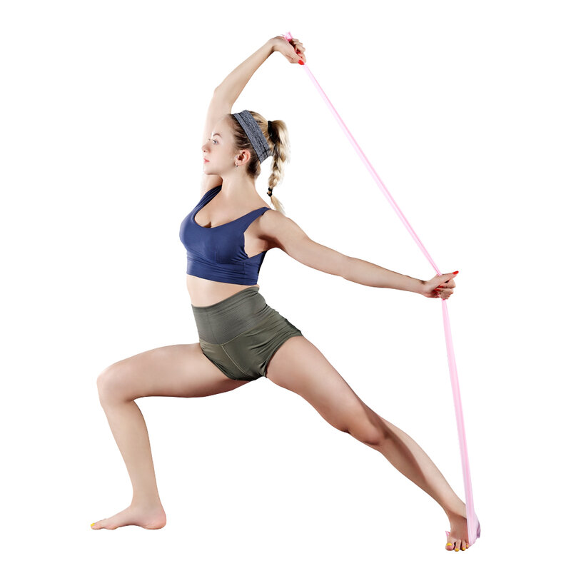 Faixa elástica de resistência para ioga e pilates, longa, alongamento, fisioterapia, parte inferior do corpo, força em casa