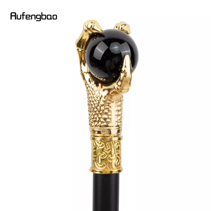 Dragon Claw grip Black Glass Ball Golden Walking Cane Fashion decorativo Walking Stick Cosplay Cane manopola Crosier 93cm