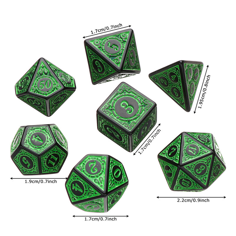 7Pcs Polyhedral Dice Double-Colors Polyhedral Game Dice for RPG Dungeons and Dragons DND RPG D20 D12 D10 D8 D6 D4 Table Game