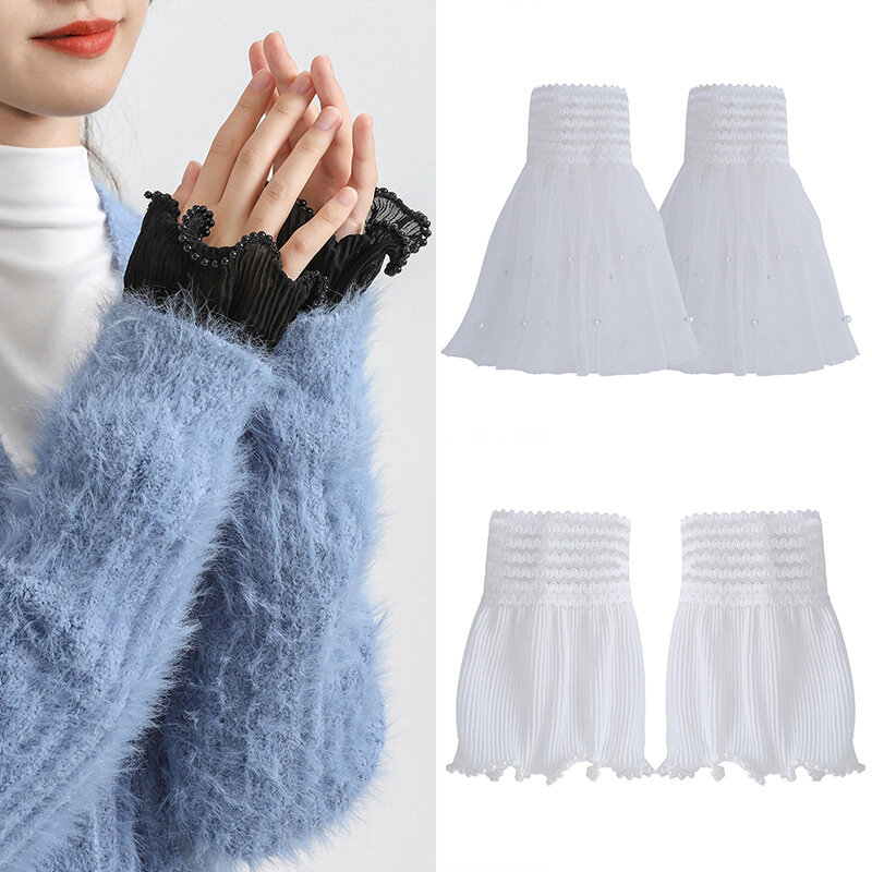 Fake Flared Sleeves Women Sweet Lace Detachable Flared Cuffs Female Arm Cover Elbow Sleeve Cuff Thin Section Blouse Wrist Warmer
