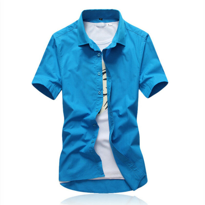 Nowa marka męska letnia koszula biznesowa z krótkimi rękawami z kołnierzem koszula smokingowa koszula męska duży rozmiar 5XL