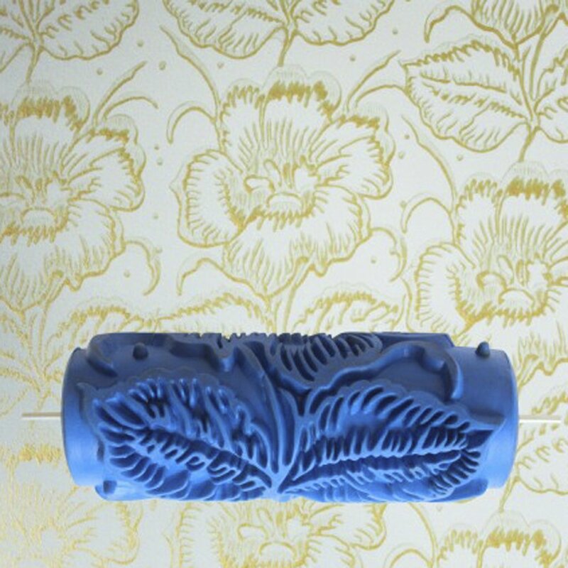 Rouleau à motif floral bleu, 15cm