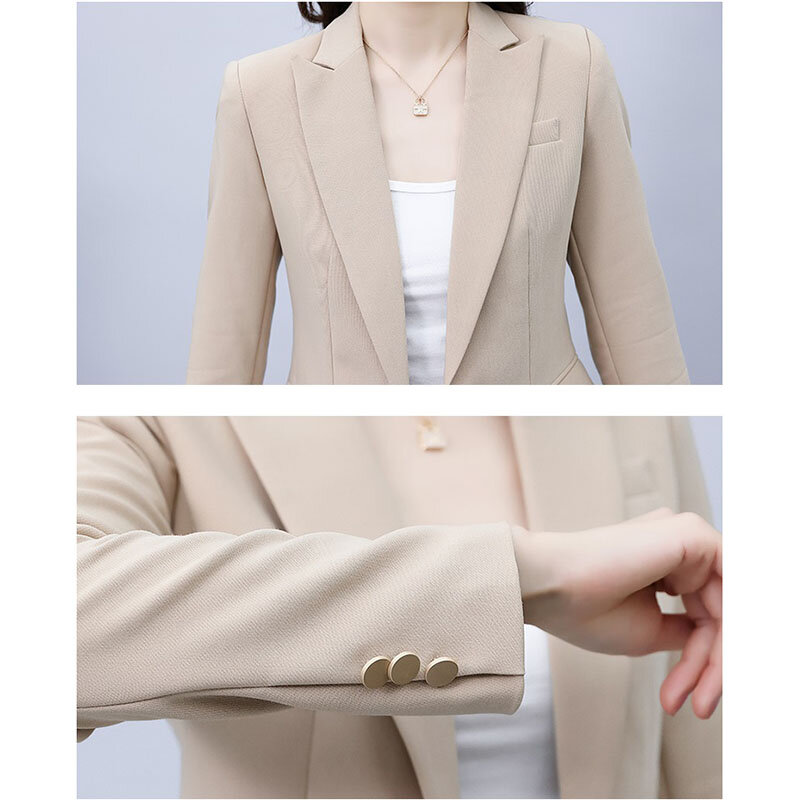 Professional Short Blazer Jacket Women 2022 New Spring Autumn Casual Blazer Female Fashion Slim  Office Suit Lady Tops