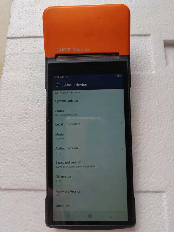 Terminal POS V2 Pro de segunda mano, impresora integrada sin función NFC con Wifi, 4G, 1 + 8 Ram, Android 7,1