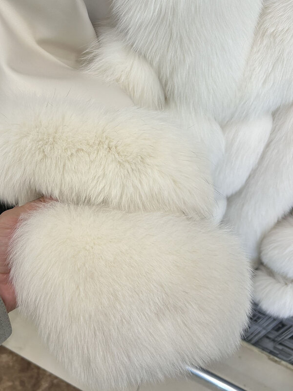 Abrigo corto de piel con solapa, cárdigan holgado con diseño de empalme, cálido y cómodo, novedad de invierno, 2023, 1213