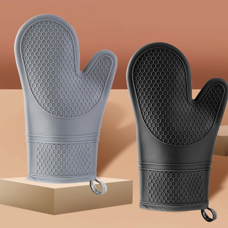 Gants d'isolation thermique en silicone pour four à micro-ondes, mitaines de cuisine anti-brûlure, haute température 02/10/2018