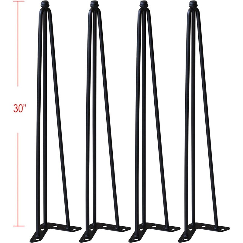 Home Soft Things Hairpin Metal Table Legs 30 Inch Legs for Furniture Coffee Bench Dining End Industrial Table Desk Set of 4 with