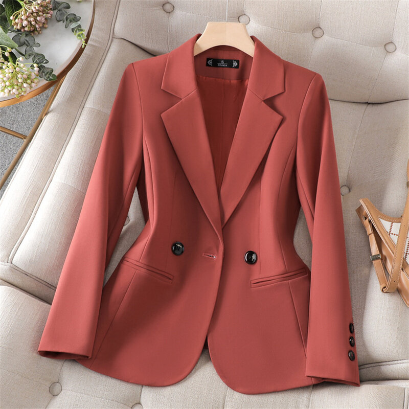 New Spring Autumn Blazer Women Long Sleeve Double Breasted Office Ladies Jacket Business Work Wear Formal Coat Female Outerwear