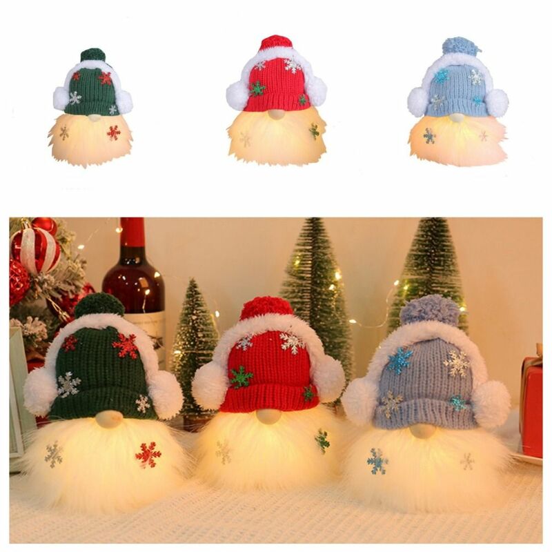 Creative Elf Gnome Lights Children's Christmas Gift  Luminous Music Knitted Hat Doll Home Christmas Decoration