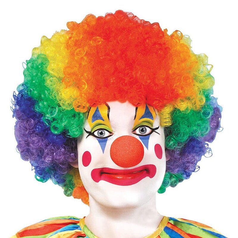 3er Pack Clown Kostüm Set Clown Perücke Nase Weste für Halloween Cosplay Partys Karneval verkleiden Rollenspiel