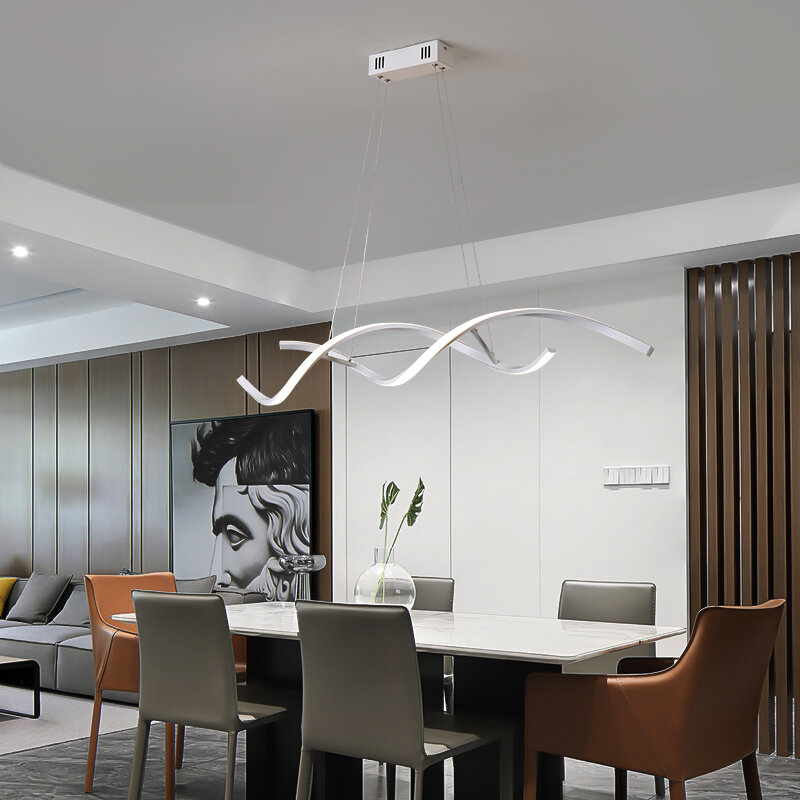 Nuova lampada a sospensione moderna soggiorno camera da letto luci a sospensione nero/bianco ristorante cucina lampadario a LED apparecchio di illuminazione per interni