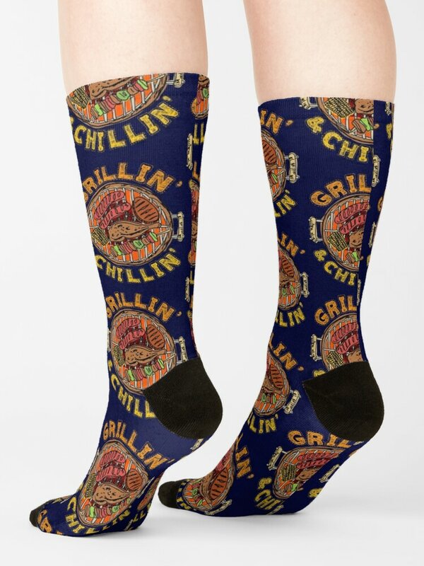 Grill Grill grillen und Chillin 'Socken Baumwolle Mode Männer Socken Frauen