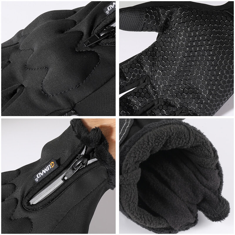 Зимние тактические перчатки для сенсорных экранов для мужчин и женщин, теплые ветрозащитные Нескользящие перчатки с закрытыми пальцами для катания на лыжах, холодной погоде, езды на велосипеде и вождения