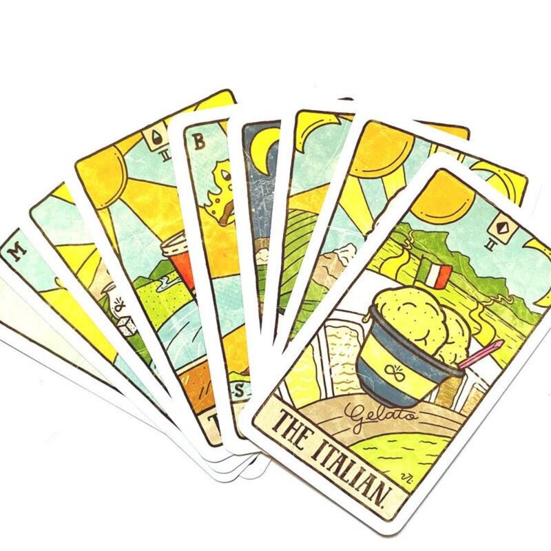 10.3*6cm Food Fortunes Card Deck 78 Pcs Cards (Gifts for Foodies, Food Lover Gifts, Funny Tarot Cards, Funny Deck of Cards)