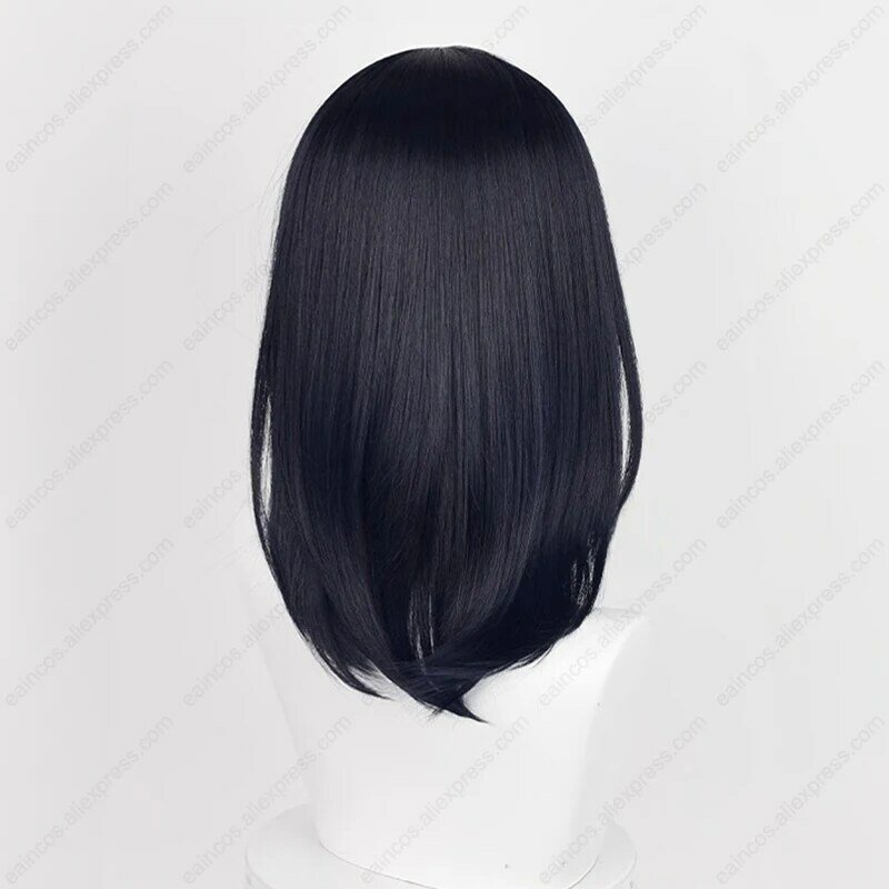 Anime Shimizu Kiyoko Cosplay Wig, Perucas Longas Pretas Azuis, Resistente ao Calor, Cabelo Sintético, 46cm