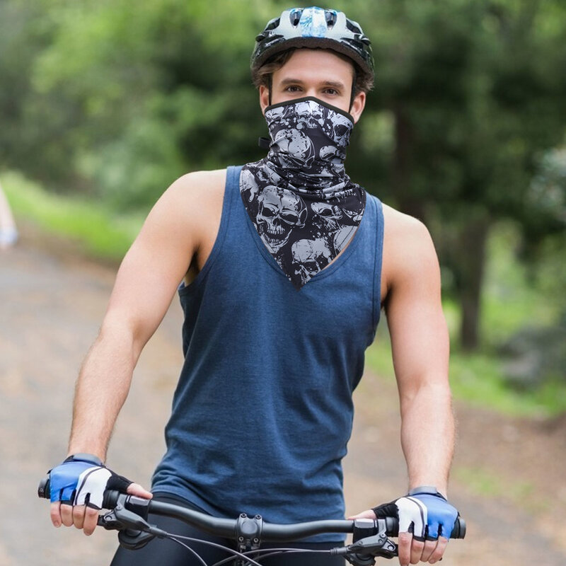 Skull Half Face Mask Sports Tube Scarf Hiking Cycling Bandana Quick-drying Hunting Running Biycycle Neck Gaiter Men Women Summer