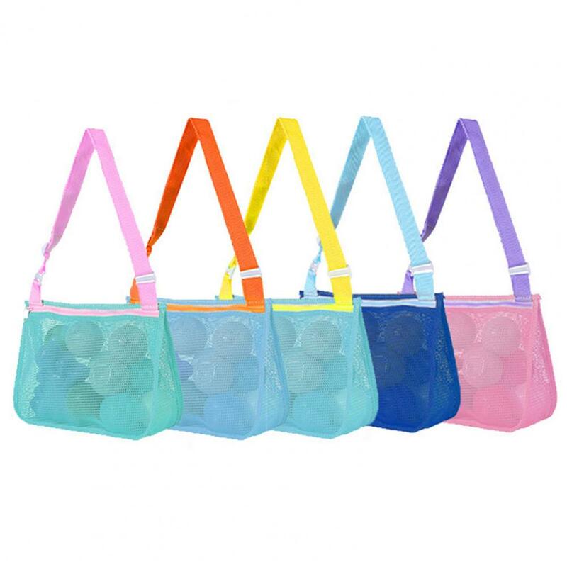 Bolsa Shell de praia com alças ajustáveis para crianças, Beach Toy Storage, Mesh Bag Set com fácil armazenamento