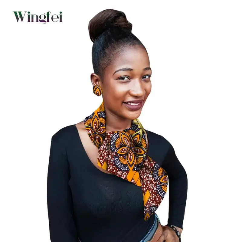 Collier imprimé africain rétro pour femme, Ankara, poignées faites à la main, accessoires de collier amovibles, tour de cou de la présidence, collier de déclaration, WYB60