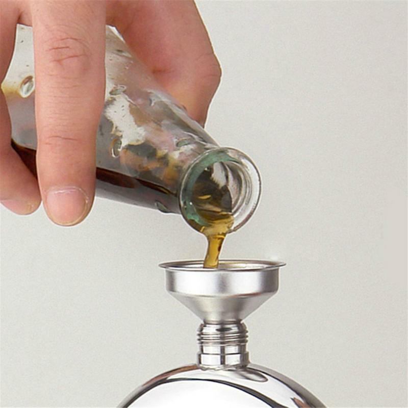 Universal Oil Funnel Mini Kitchen Liquid Dump Tool Stainless Steel Funnel Bar Wine Funnel Small Mouth Fill Hip Flask