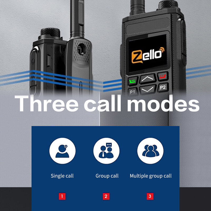 Zello Walkie Talkie 4G Sim Kaart Wifi Netwerk Mobiele Telefoon Radio Lange Afstand 100 Mijl Professionele Poc Walkie Talkie