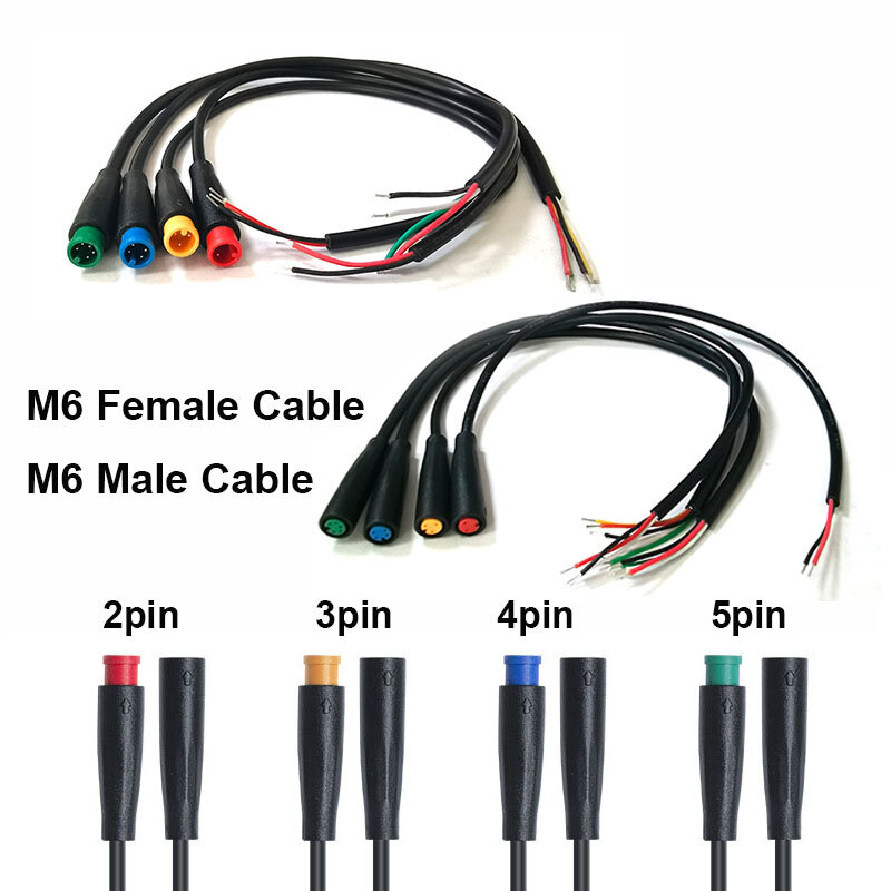 M6 2 3 4 5 6 Pin Julet steker elektrik garis kabel konektor kabel rem skuter Sensor sinyal