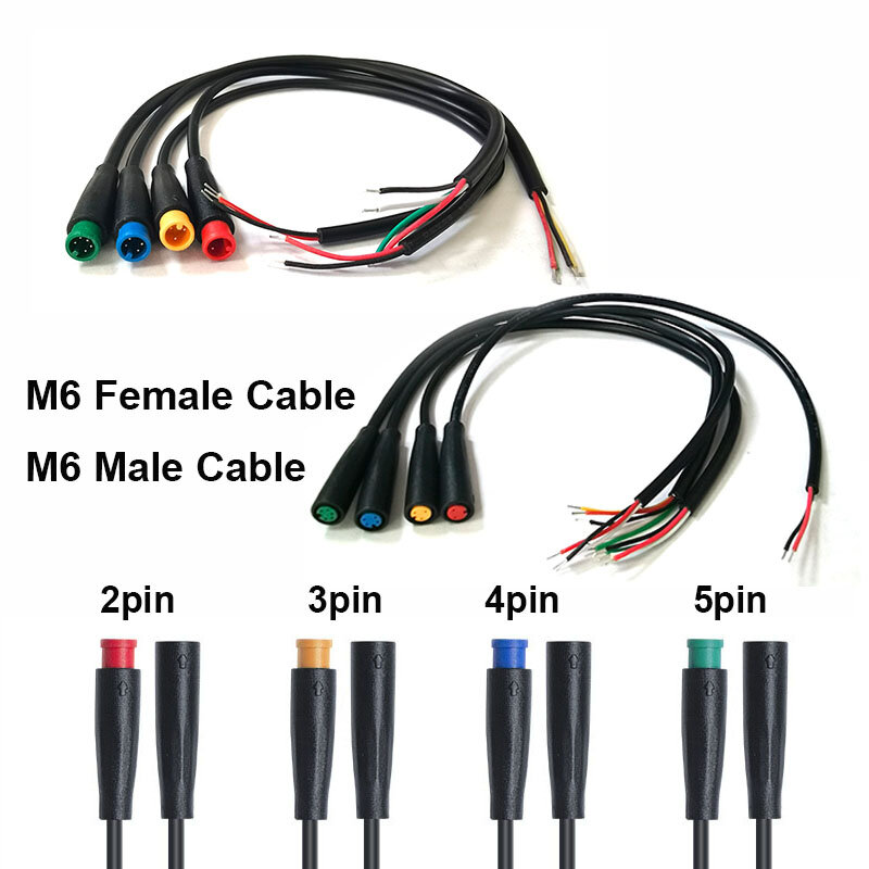 M6 2 3 4 5 6-pinowa elektryczna wtyczka z gniazdem okablowanie połączeniowe do skutera kabel hamulcowy czujnik sygnału