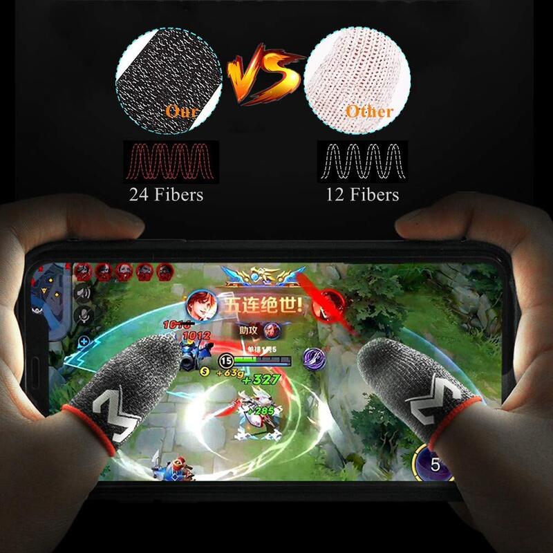 2 Stuks Mobiele Telefoon Gaming Zweetbestendige Vingerbedekking Vingertophandschoenen Game Antislip Touchscreen Duim Vingertopmouwen