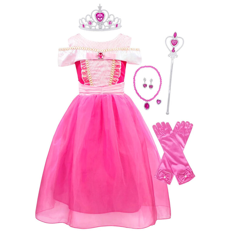 子供のための真珠のようなコスプレ衣装,女の子のためのプリンセスドレス,コスプレのための衣装,ハロウィーンの誕生日の服