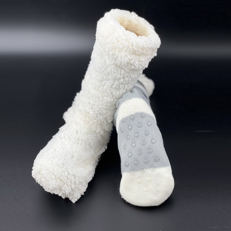 Panda Fuzzy Fluffy Sock Women Winter Christmas Gift Warm Plush Non slip Home Sleeping Soft Female Floor Thermal Slipper Sock Cat