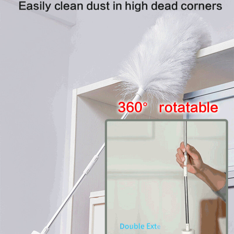 Household Electric Retractable Feather Duster Automatic Sweeper Electrostatic Dust Cleaner