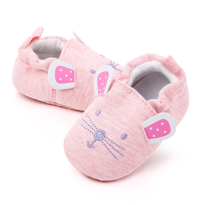 VISgogo Cute Baby Girl Boys Shoes Cartoon Flats Infant Soft Sole First Walker Crib Shoes for Party Festival Baby Shower