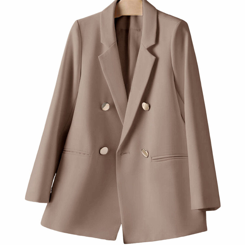 Chaquetas de Color liso para mujer, abrigo ajustado de talla grande, adecuado para ir de compras, Wea, otoño
