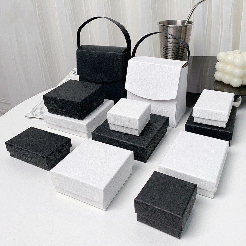 Коробка из крафт-бумаги для упаковки ювелирных изделий, браслет, ожерелье, кольцо, серьги, дисплей, стандартный контейнер для свадебных подарков, простой органайзер для хранения