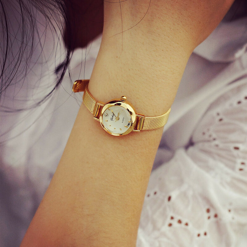 Montre-bracelet à quartz en acier inoxydable avec bracelet en maille argentée pour femme, horloge féminine, montres provoqué, marque supérieure, luxe