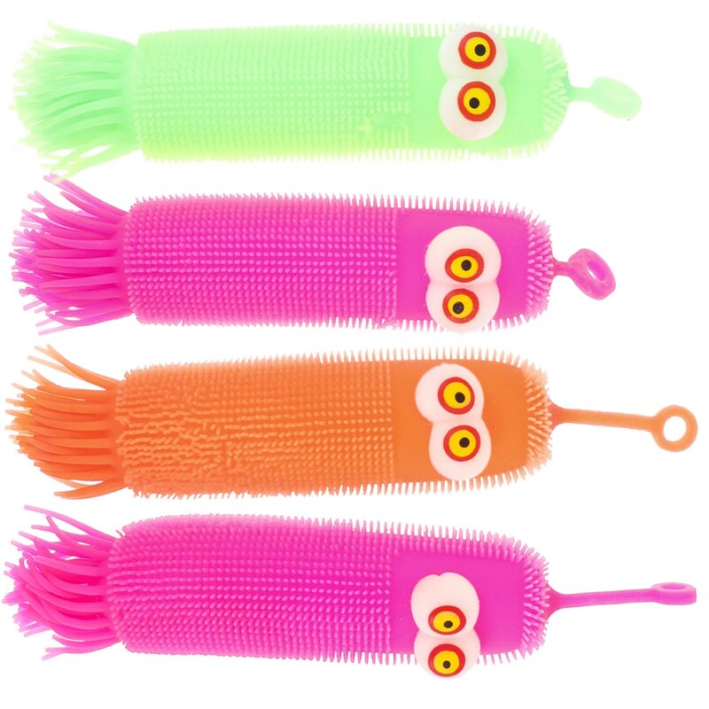 4Pcs Interesting Caterpillar Squeeze Toys Caterpillar Stretchy Toy Adorable Stress Toy Party Favor